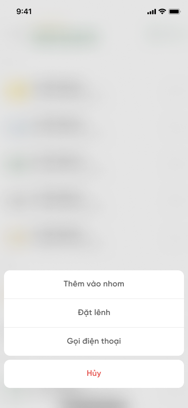 Danh sách khách hàng - Action