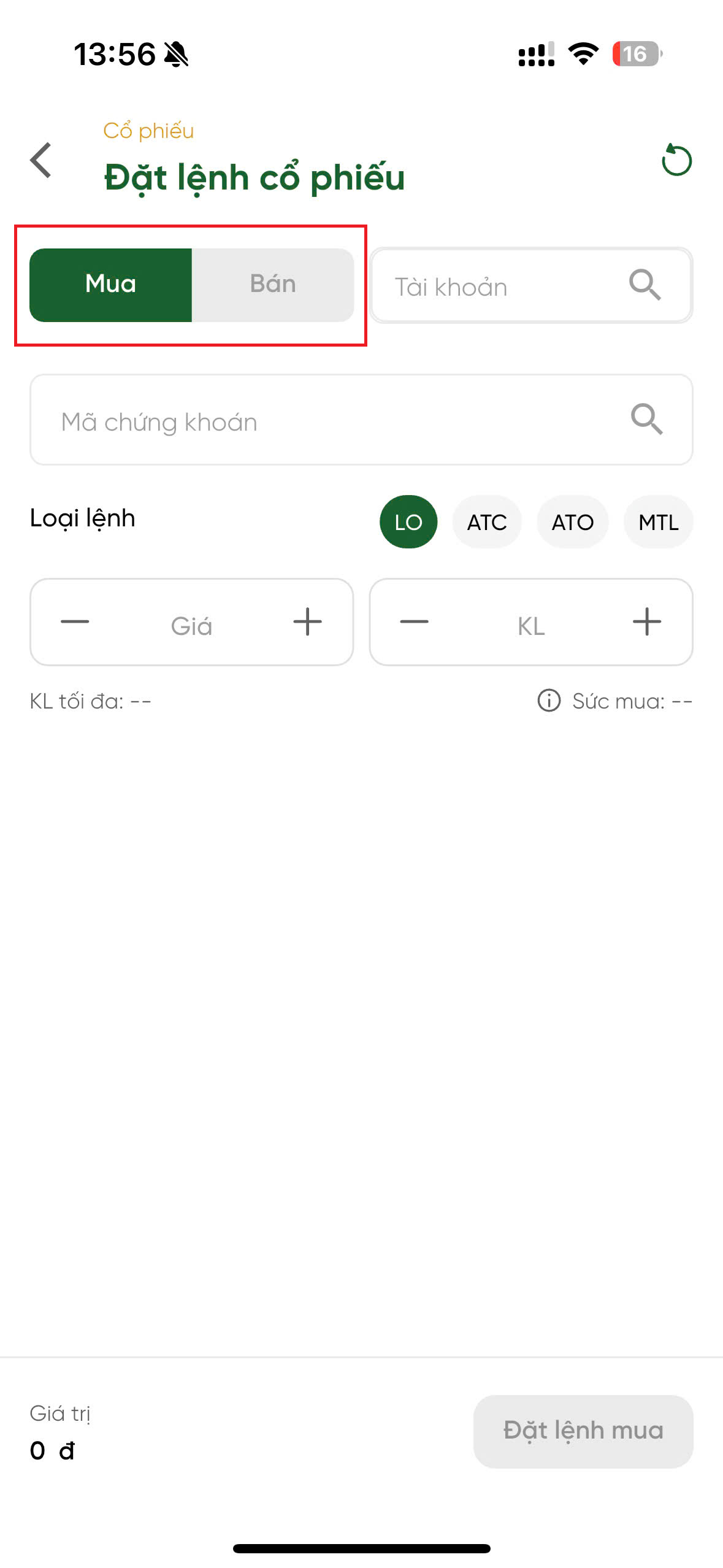 Bước 2 - Chọn loại lệnh