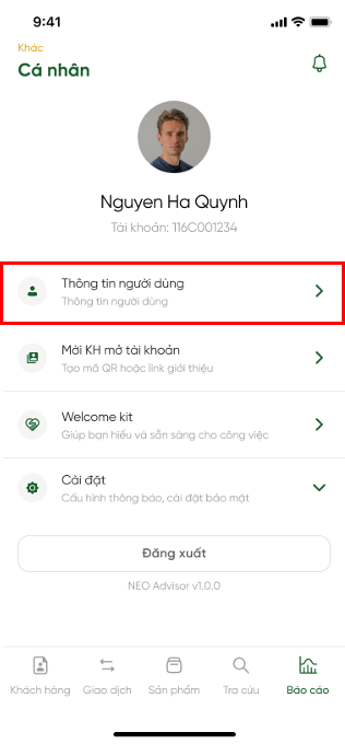 Thông tin người dùng
