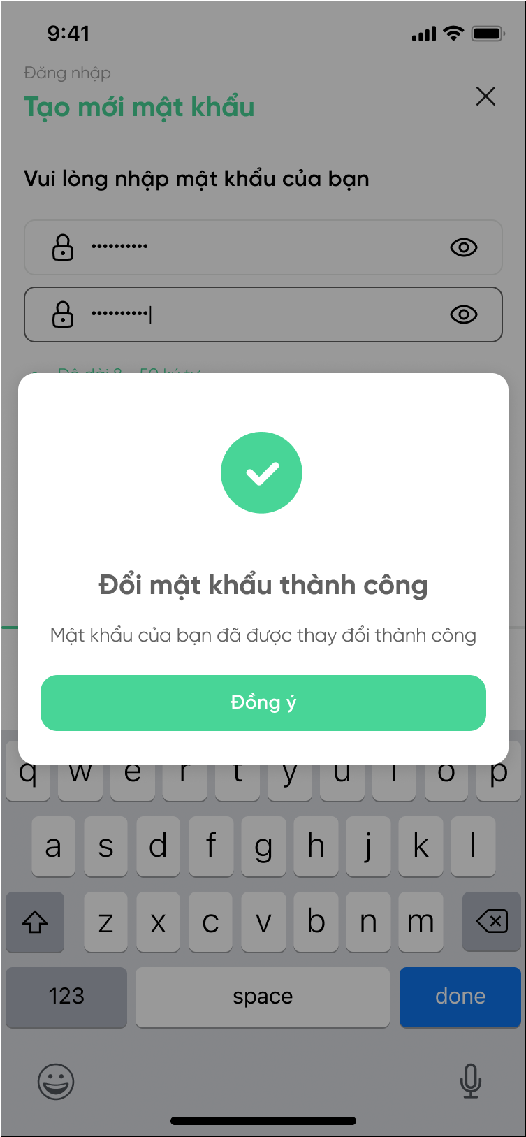 Đổi MK thành công