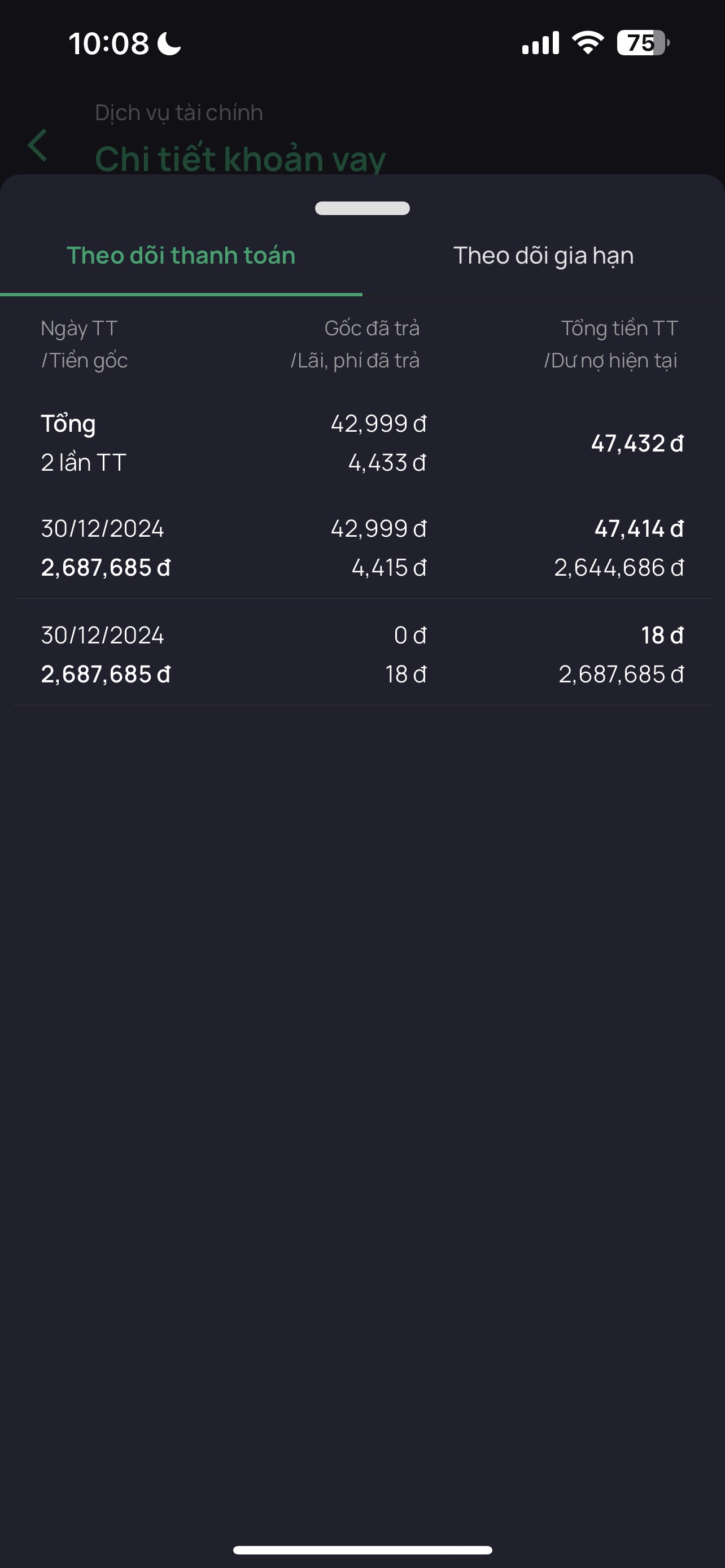 Theo dõi thanh toán