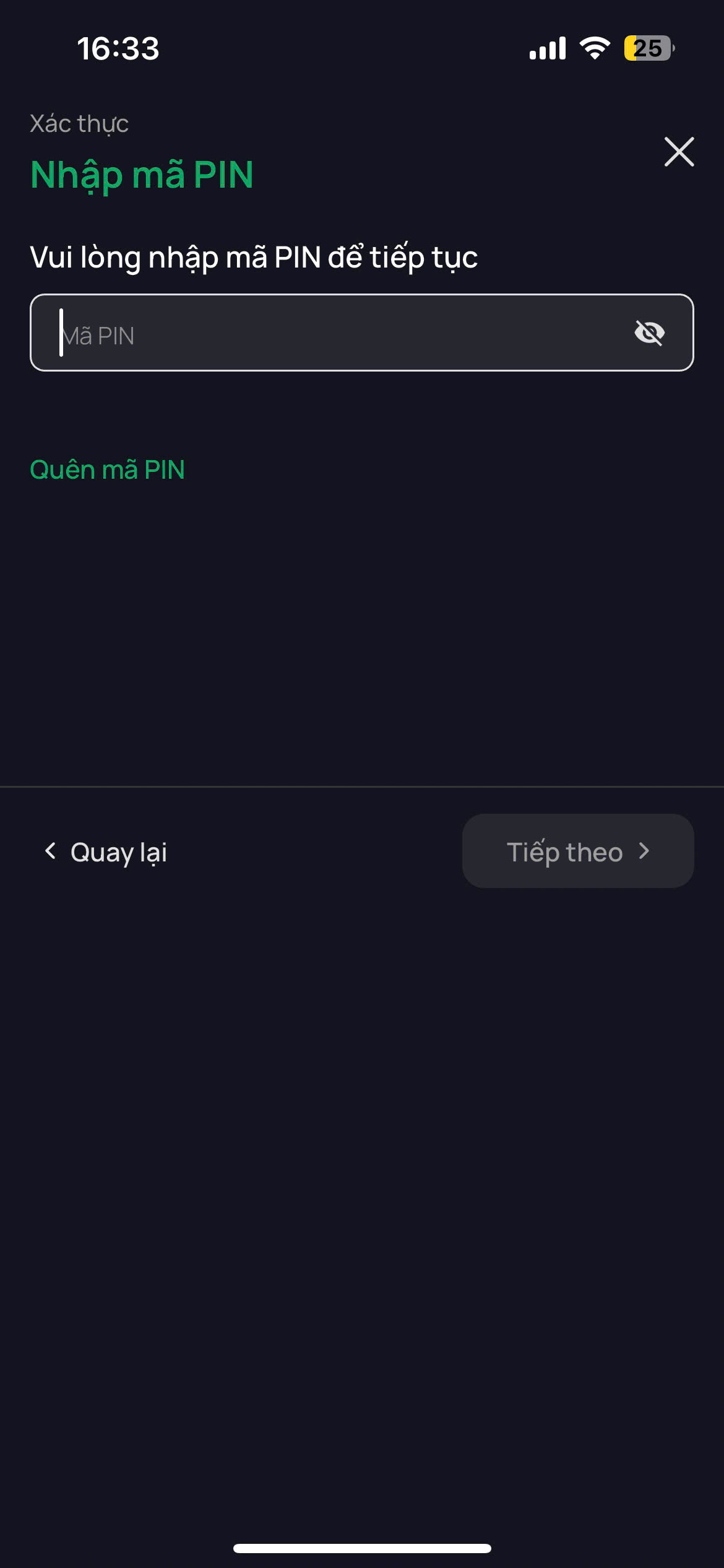 Xác thực PIN