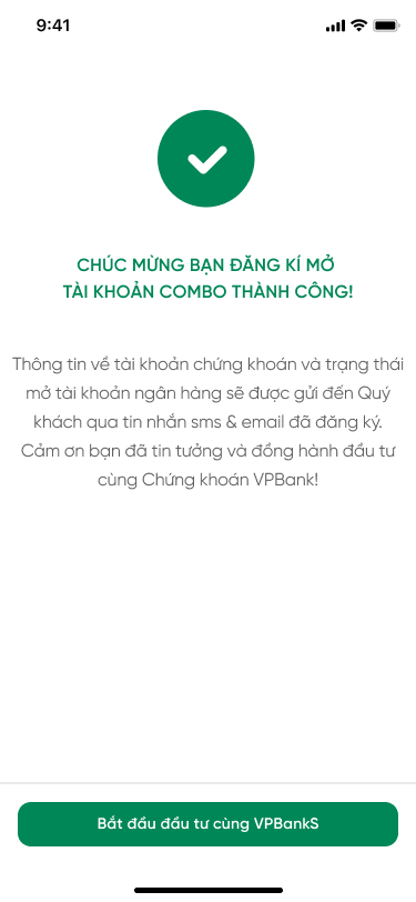 Đăng ký ngân hàng thành công