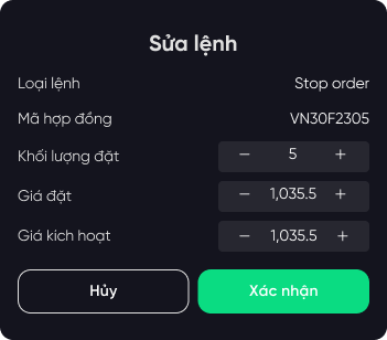 Sửa Stop Order