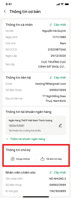 Thông tin khách hàng