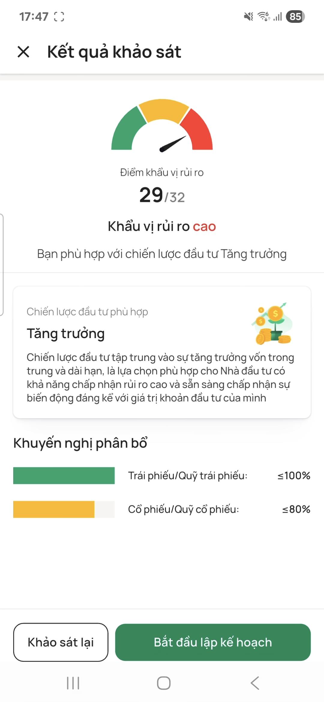 Kết quả khảo sát