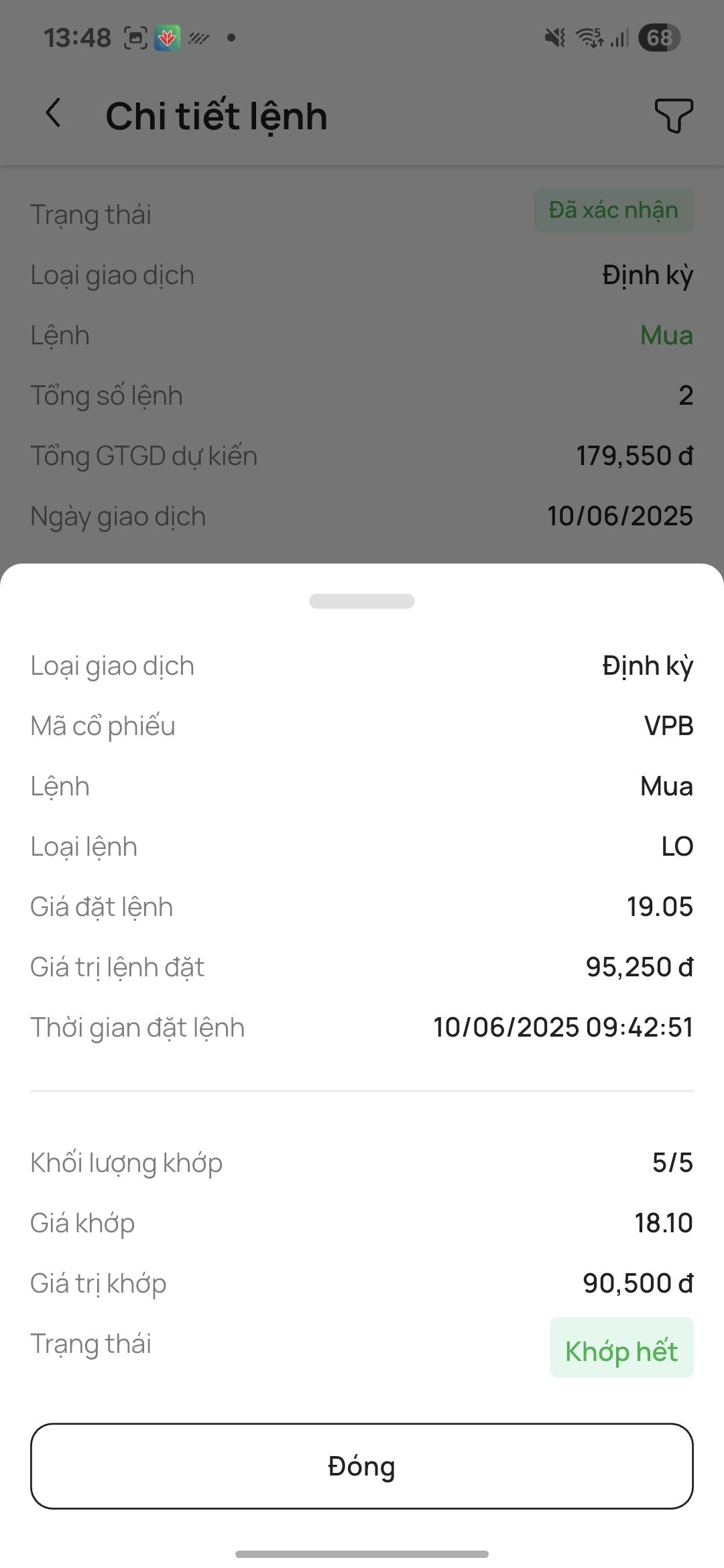 Lệnh đã xác nhận